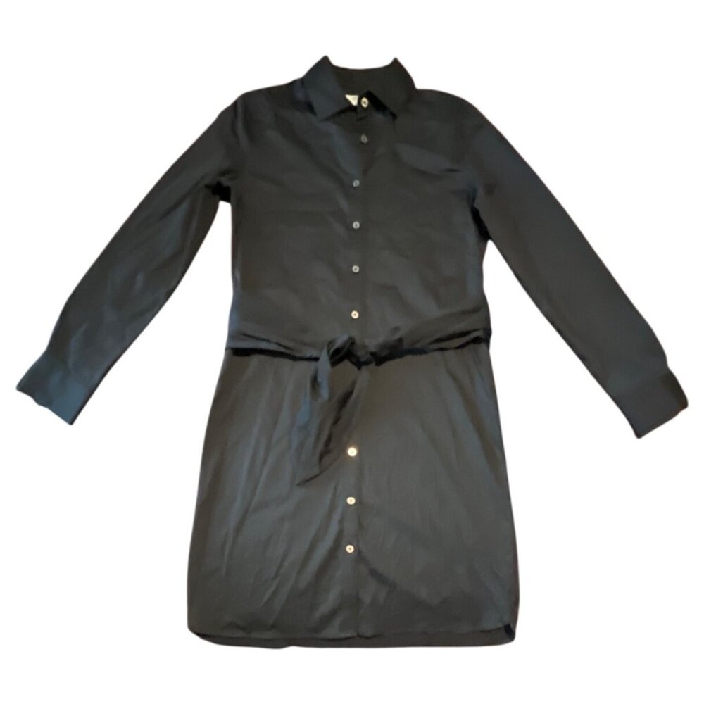 UNTUCKit Angelina Dress Shirt Dress with‎ Belt Long Sleeve Black Size 2